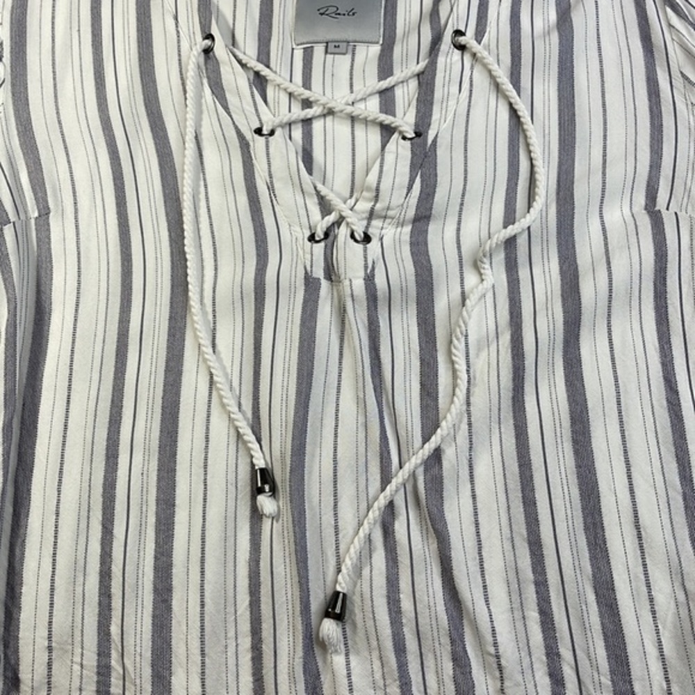 Rails Grace Patriot Stripe Lace Front Top Medium - Picture 5 of 13